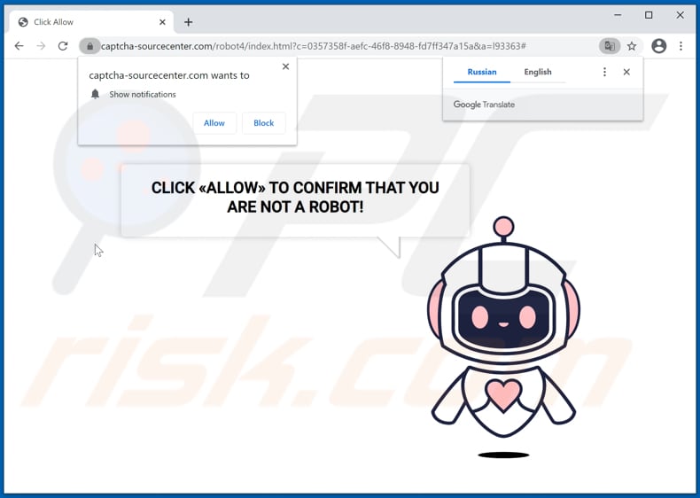 redirecionamentos de pop-up de captcha-sourcecenter[.]com