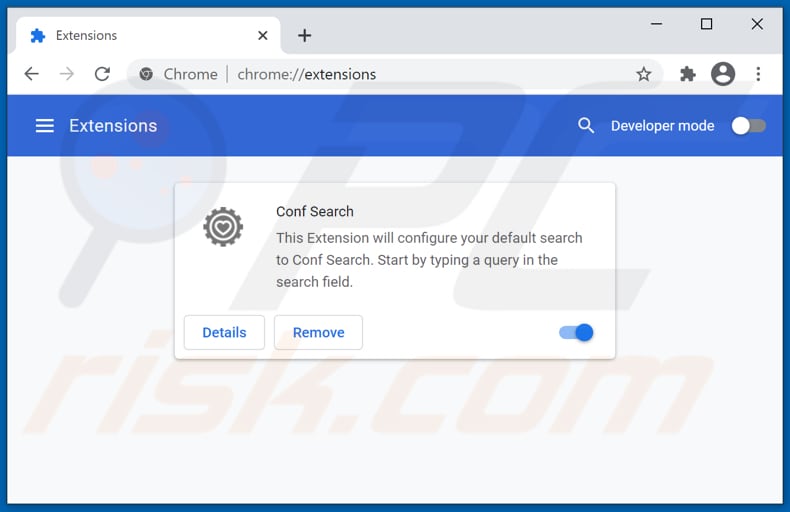Removendo as extensões do Google Chrome relacionadas a conf-search.com