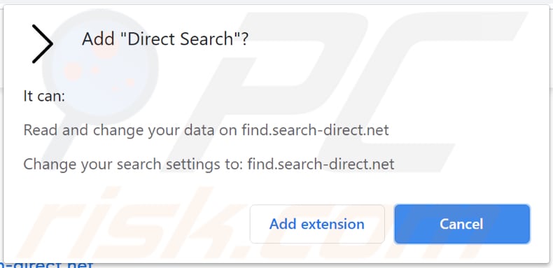 notificação de sequestrador de navegador de Direct Search