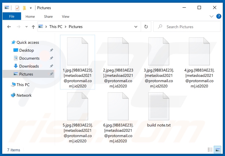 Ficheiros encriptados pelo ransomware Id2020 (extensão .id2020)