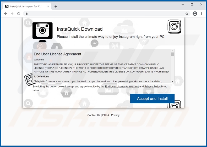 adware a promover o site InstaQuick