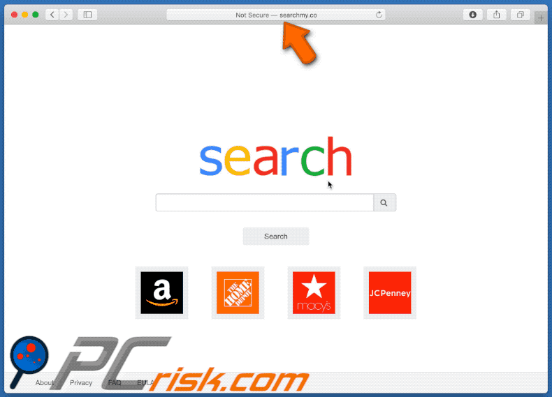 redirecionando searchmy.co (via flip-search.com) para opti-page.com (GIF)
