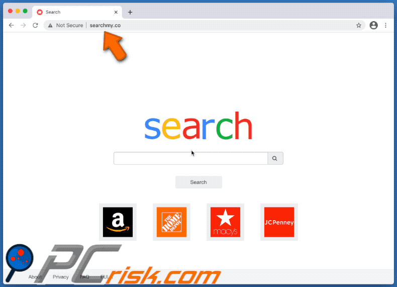 searchmy.co redirecionando para webcrawler.com (GIF)