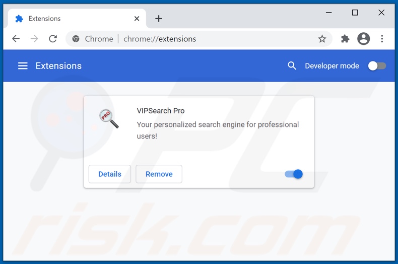 Remoção de extensões vipsearch.guru relacionadas com o Google Chrome