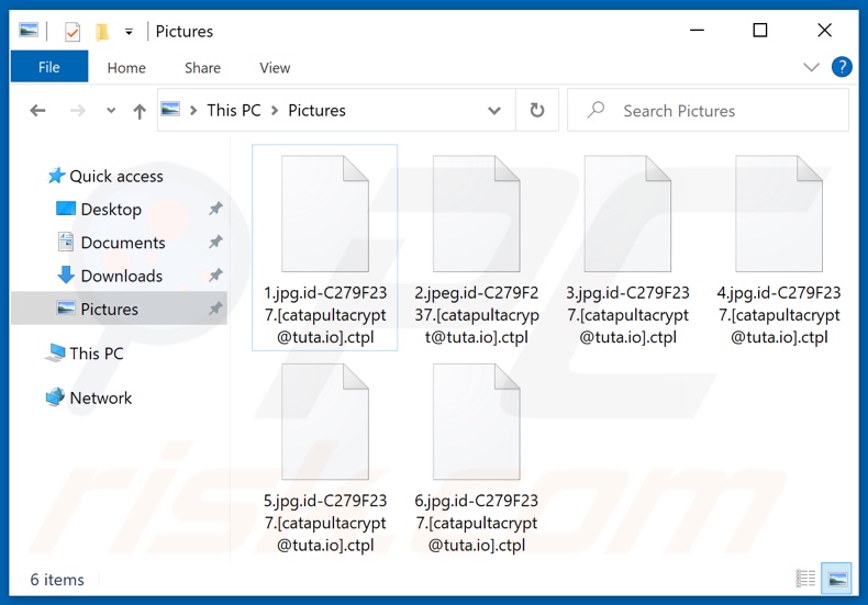 Ficheiros encriptados pelo ransomware Ctpl (extensão .ctpl)