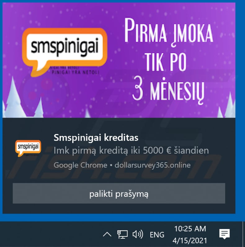 Notificação dos anúncios dollarsurvey365.online
