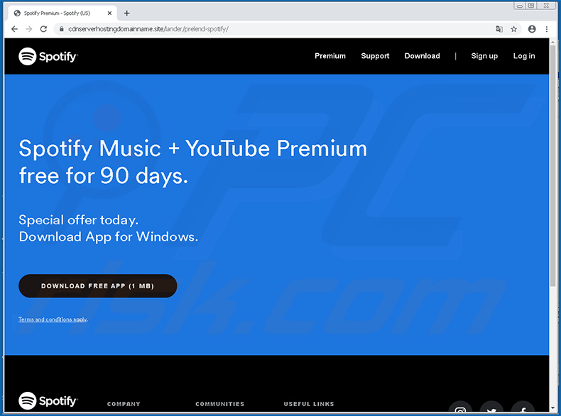 Site falso Spotify a distribuir FickerStealer