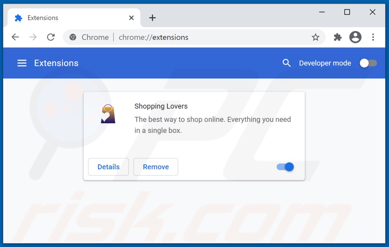 Remoção dos anúncios Shopping Lovers do Google Chrome passo 2
