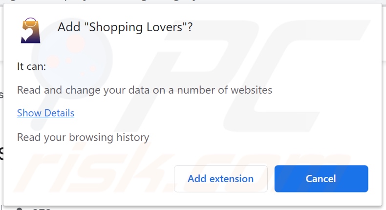 Adware Shopping Lovers a pedir permissão para rastrear dados