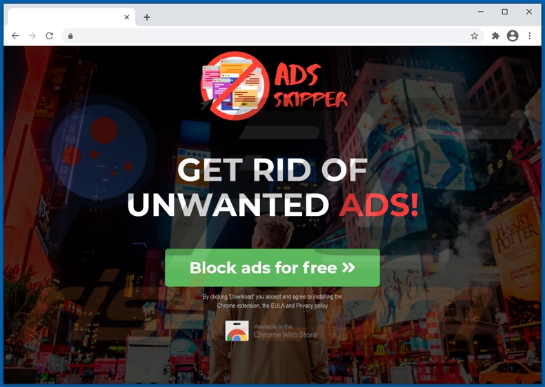 Site de promoção do adware Shopping Lovers 2