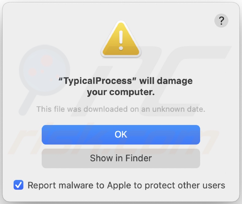 Pop-up do adware TypicalProcess