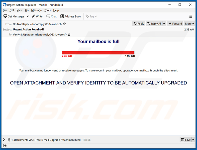 email de spam Your Mailbox Is Full (2021-04-15)