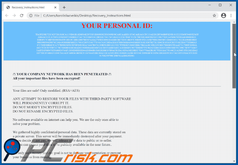 GIF de ransomware de datalock ficheiro HTML (Recovery_Instructions.html)