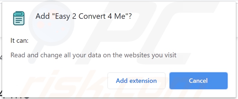 adware Easy 2 Convert 4 Me a pedir permissões