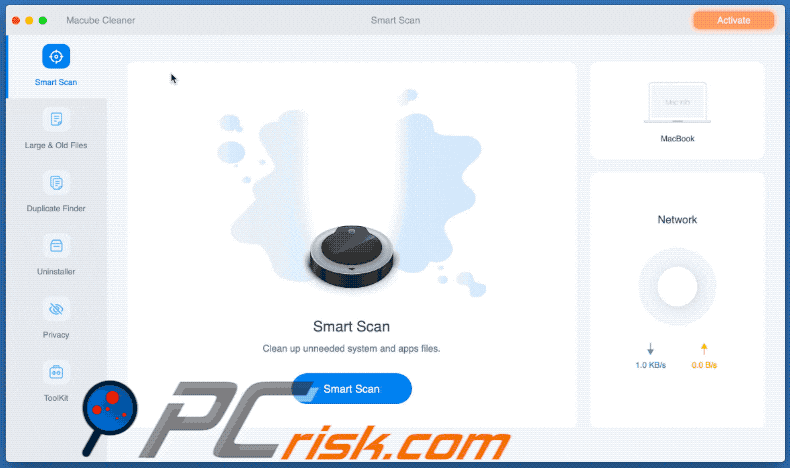 Aparência da API Macube Cleaner (GIF)