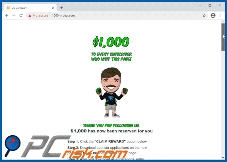 POP-UP da fraude Mr Beast Giveaway - Passos de remoção e