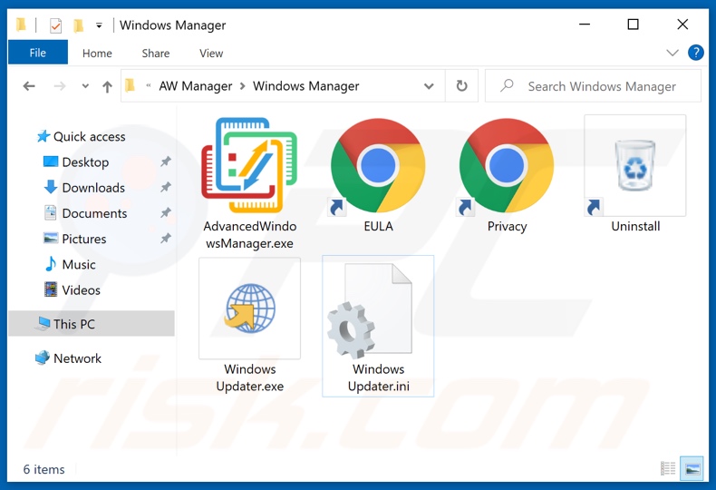 instalação da pasta de instalação de Windows Manager