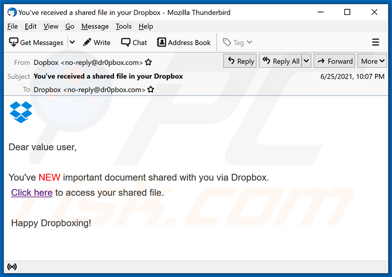 e-mail de spam com tema Dropbox (2021-06-30)