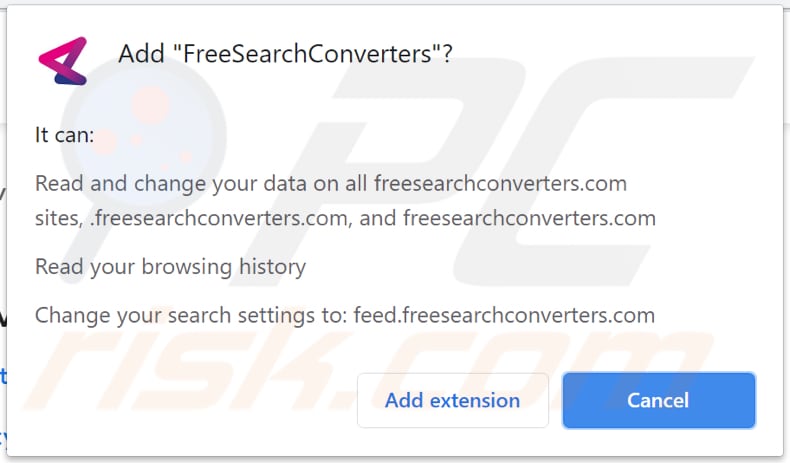 notificação do sequestrador de navegador freesearchconverters