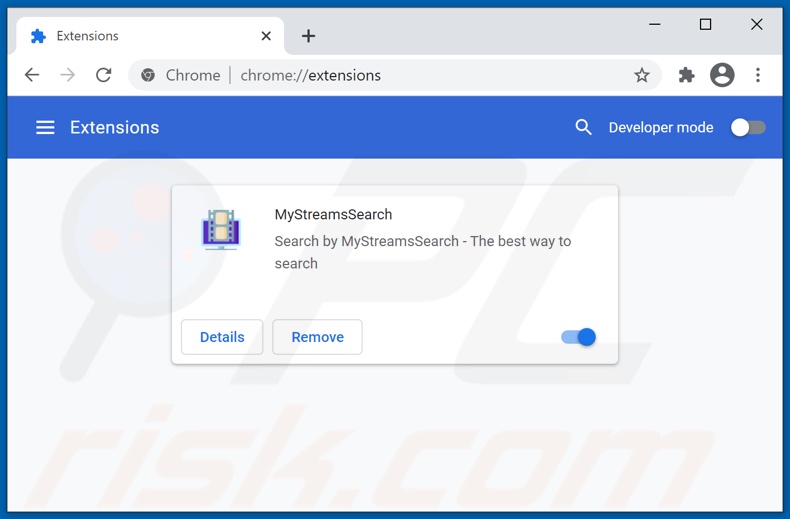 Removendo as extensões do Google Chrome relacionadas a mystreamssearch.com