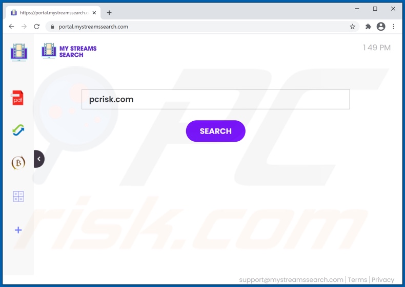 mystreamssearch.com browser hijacker