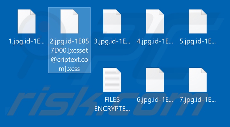 Ficheiros encriptados pelo ransomware Xcss (extensão .xcss)
