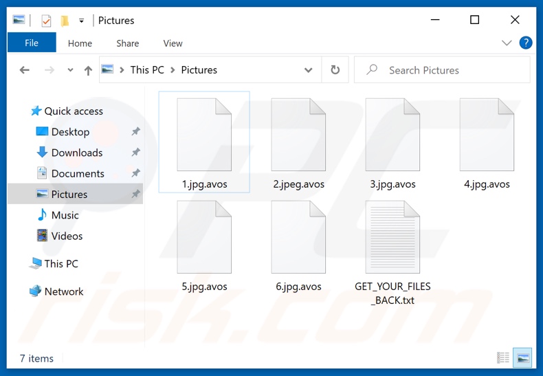 Ficheiros encriptados pelo ransomware AvosLocker (extensão .avos)
