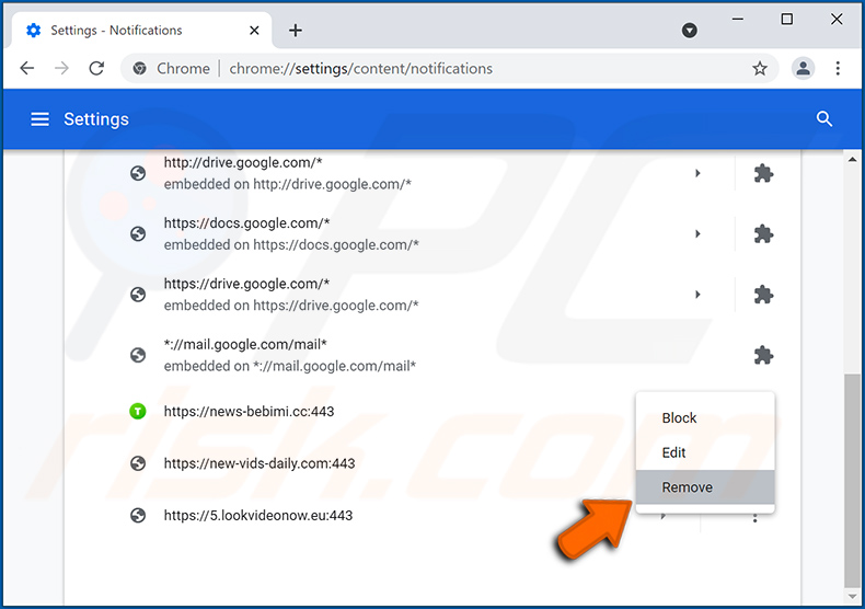 Desactivar notificações no navegador web Google Chrome (PC)