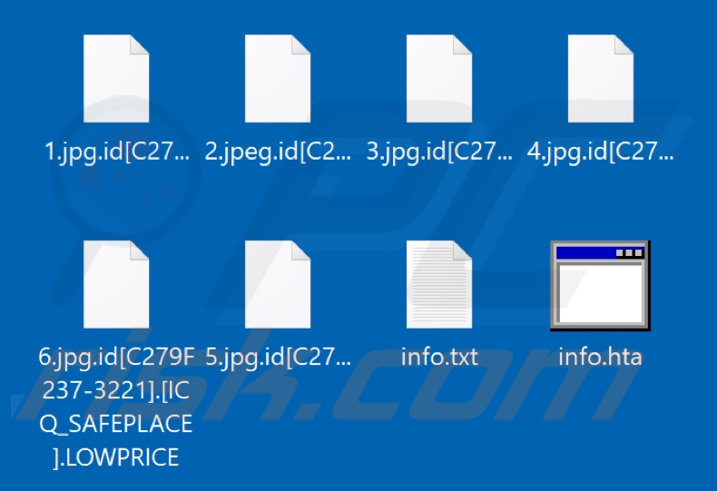 Ficheiros encriptados pelo ransomware LOWPRICE (extensão .LOWPRICE)
