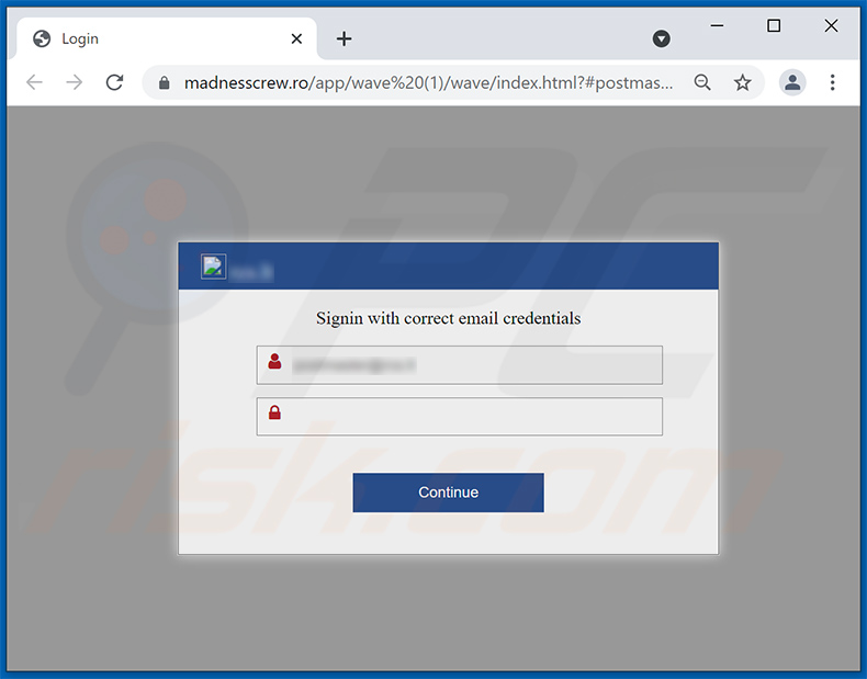 Site de Phishing promovido através do spam Upgrade Email (madnesscrew[.]ro)