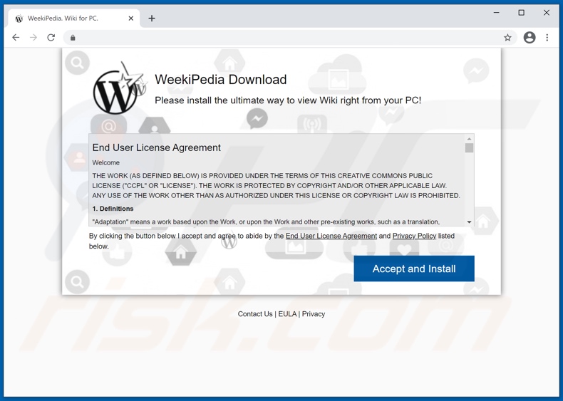 adware WeekiPedia a promover o site
