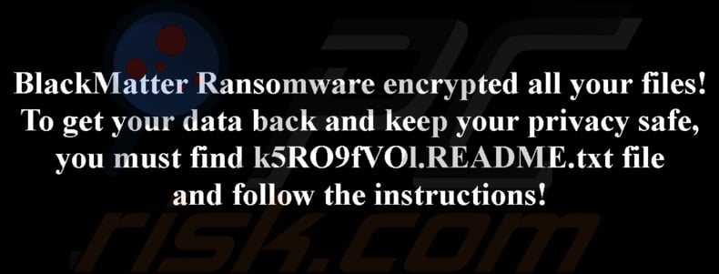 fundo de ambiente de trabalho do ransomware BlackMatter