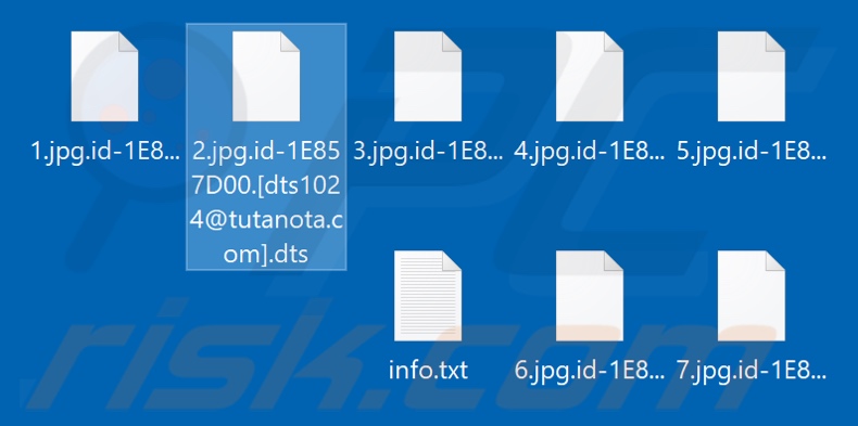 Ficheiros encriptados pelo ransomware Dts (extensão .dts)