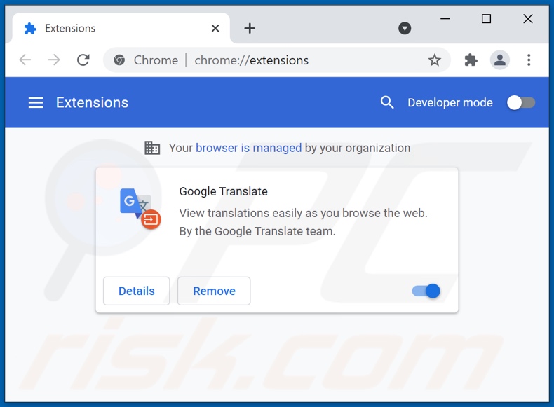 Remoção de extensões do Google Chrome relacionadas com kwiqsearch.com