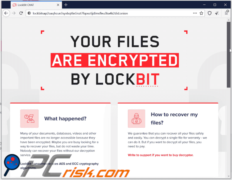 site do ransomware LockBit 2.0 (GIF)