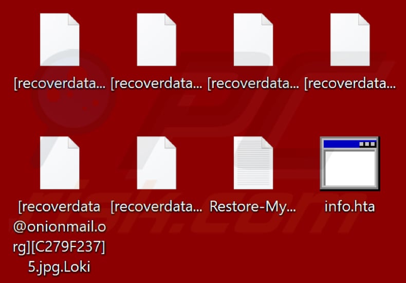 Ficheiros encriptados pelo ransomware Loki Locker (extensão .Loki)