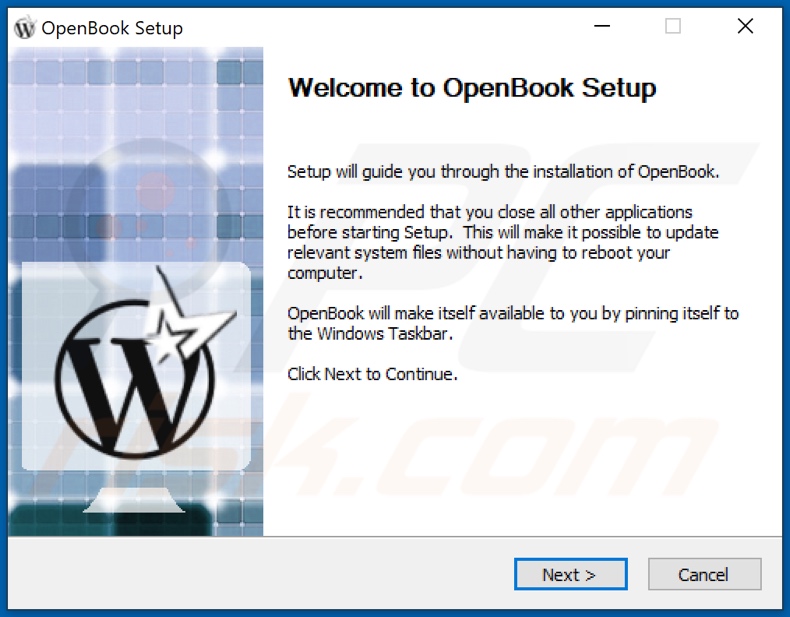 instalador do adware OpenBook