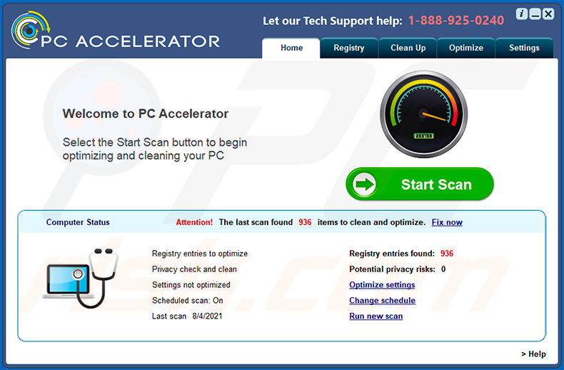 aplicação indesejada PC Accelerator 