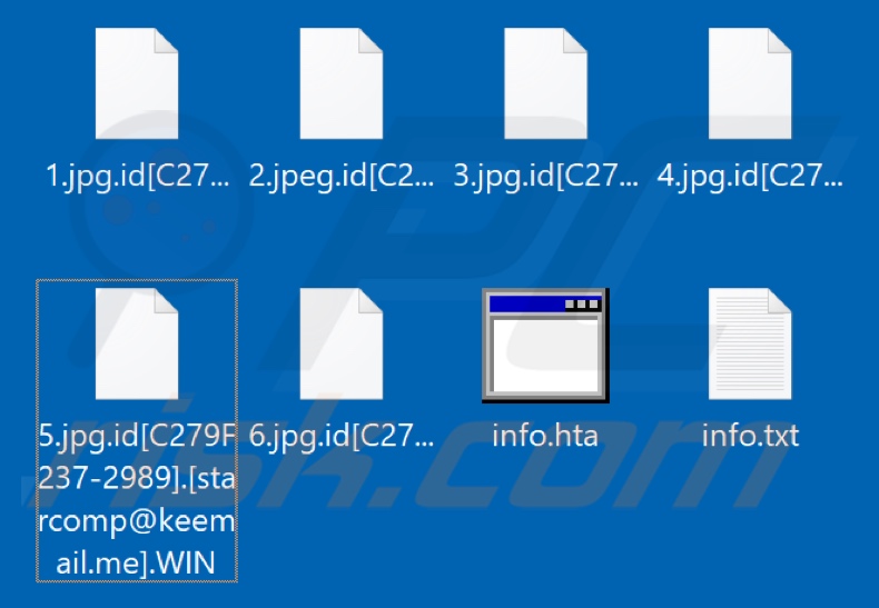 Ficheiros encriptados pelo ransomware WIN (extensão .WIN)