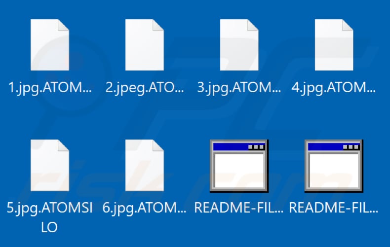Ficheiros encriptados pelo ransomware AtomSilo (extensão .ATOMSILO)