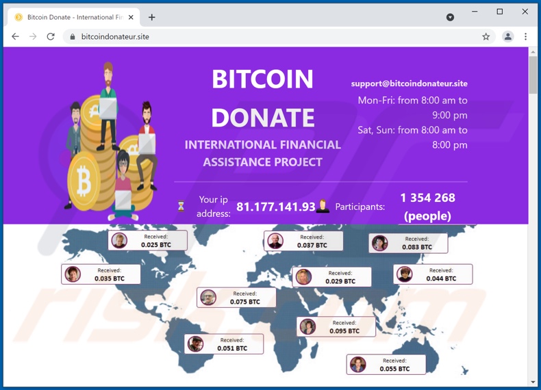 fraude BITCOIN DONATE