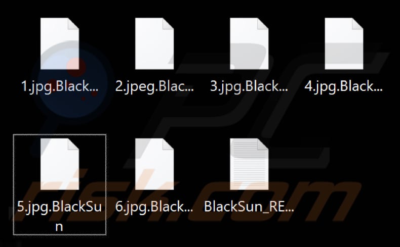Ficheiros encriptados por BlackSun (