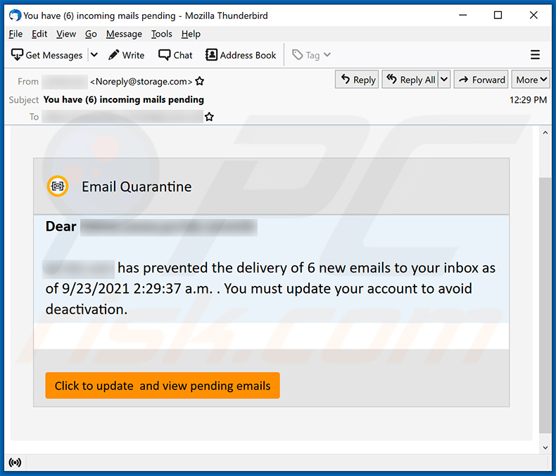 spam com o tema Email quarantine (2021-09-23)