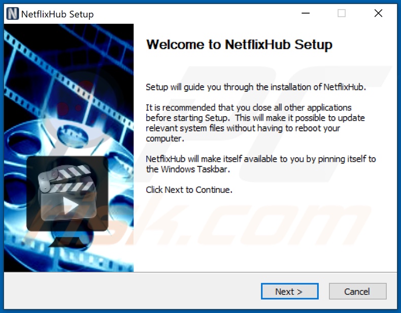 instalador do adware NetflixHub
