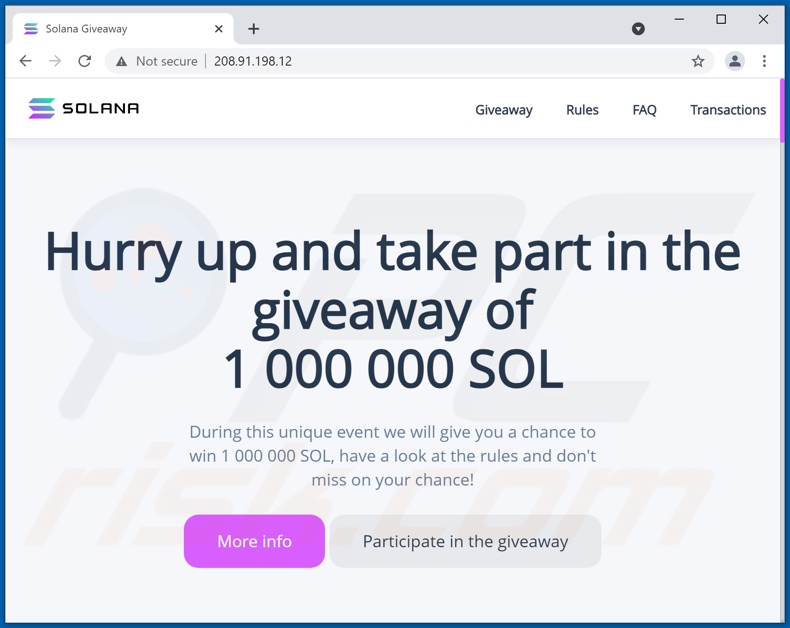 fraude SOLANA (SOL) Giveaway