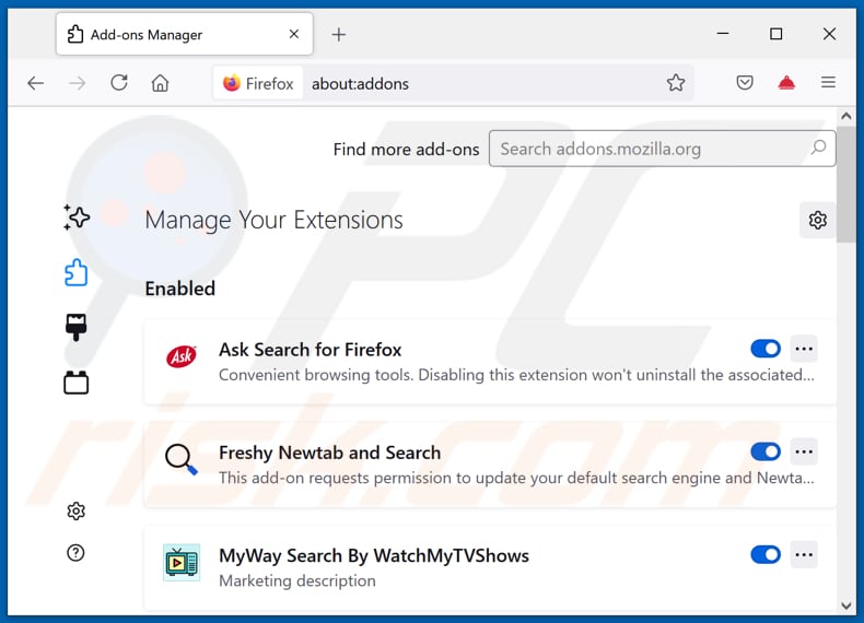 Remoção de extensões do Mozilla Firefox relacionadas com togosearching.com