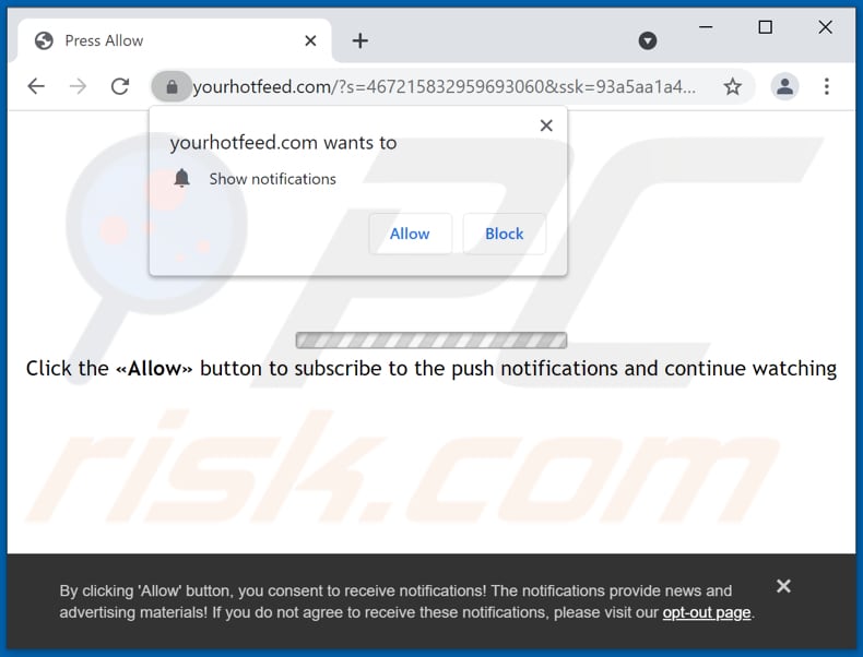 redirecionamentos pop-up yourhotfeed[.]com