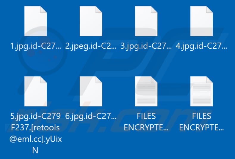 Ficheiros encriptados pelo ransomware yUixN (extensão .yUixN)