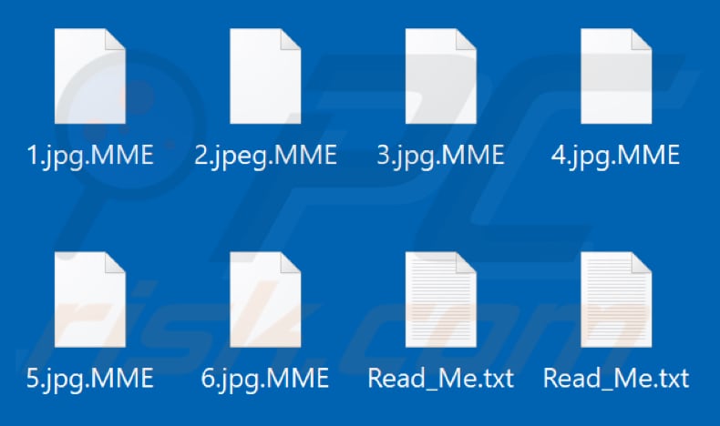 Ficheiros encriptados pelo ransomware MME (extensão .MME)