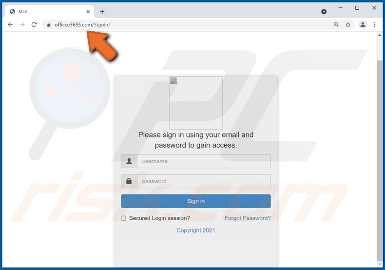 site de phishing da fraude por email office 365